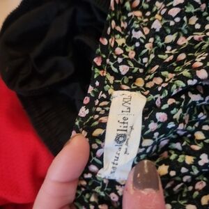 NATURAL LIFE Black Floral Maxi Dress with Pink & Green Accents